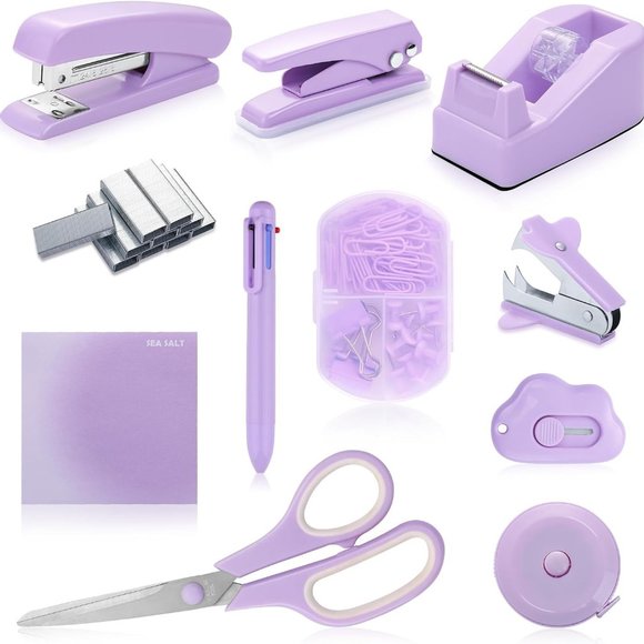 Desk Accessory Kit Cute Office Supplies Set Desktop Stapler Set - Picture 1 of 8